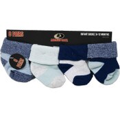 Wholesale - 8pk INFANT BOY BLUE FULL CUSHION QTR SOCKS ASST SIZE MOSSY OAK C/P 60, UPC: 194382056813